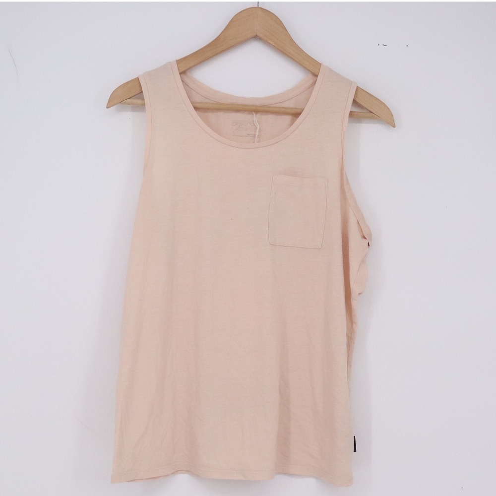 Patagonia Tank Top Womens L Pocket Tank Peach Cotton Blend Good